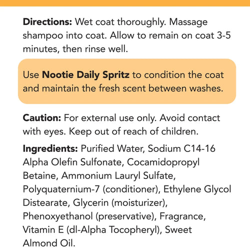 Nootie Warm Vanilla Cookie Moisturizing Pet Shampoo
