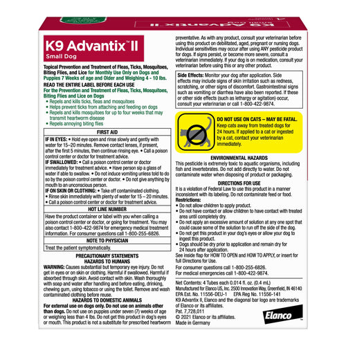 K9 Advantix II Flea, Tick & Mosquito Treatment & Prevention for Small Dogs