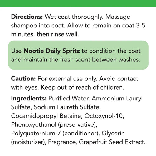 Nootie Coconut Lime Verbena Hypoallergenic Pet Shampoo