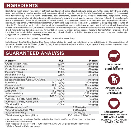 NutriSource® Beef & Rice Recipe Dog Food