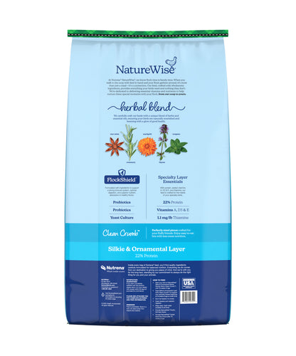 Naturewise Silkie & Ornamental Layer 22% Protein Clean Crumb