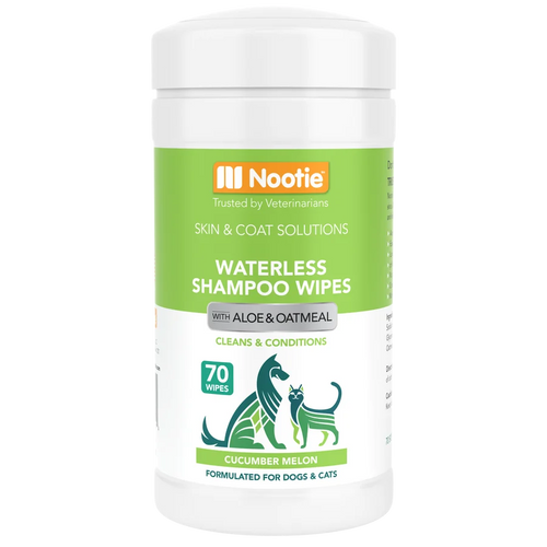 Nootie Cucumber Melon Waterless Shampoo Wipes For Dogs & Cats