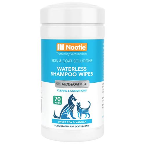 Nootie Sweet Pea & Vanilla Waterless Shampoo Wipes For Dogs & Cats