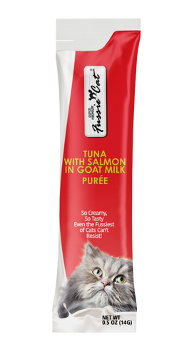 Fussie Cat Tuna with Salmon in Goat Milk Purée