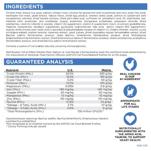NutriSource® Cat & Kitten Chicken Meal, Salmon & Liver