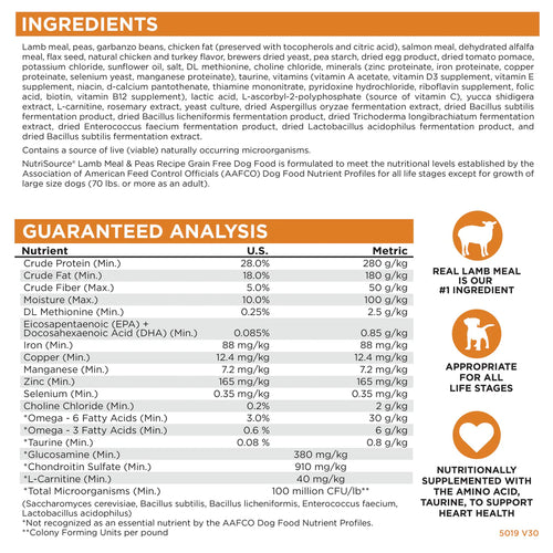NutriSource® Grain Free Lamb Meal & Peas Recipe Dog Food