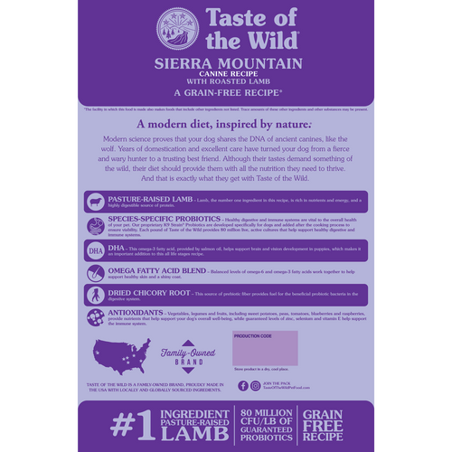 Taste Of The Wild Sierra Mountain Dog Food