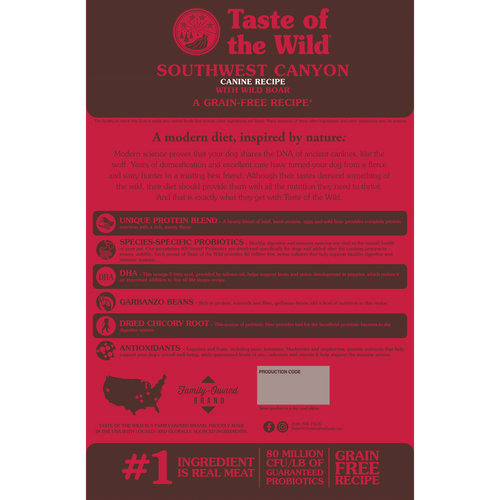 Taste Of The Wild Grain Free Southwest Canyon with Wild Boar Dry Dog Food
