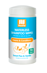 Nootie Sweet Pea & Vanilla Waterless Shampoo Wipes For Dogs & Cats